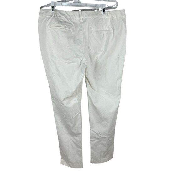 Liz Claiborne Womens White Stretch Pants Size 14 Cotton Blend - Picture 3 of 6